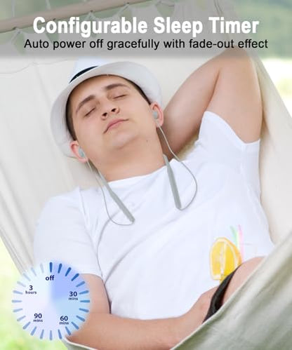 Lightweight Wireless Neckband Sleep Earbuds Side Sleeper Earpiece Superior Audio Quality 28-Hour Battery Life JY110-S2