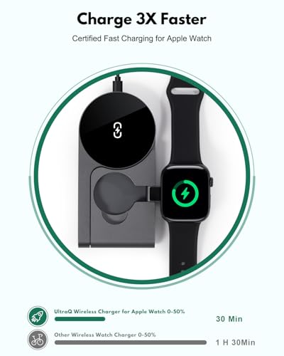 𝟐𝟎𝟐𝟔 3 in 1 Wireless Charging Station Mag-Safe Fast Charging Station for Apple MagSafe Charger, with USB C Charger, Foldable Charging Magnetic Wireless Charger Stand, Space Aluminum Travel Charger - color: Luxury Black