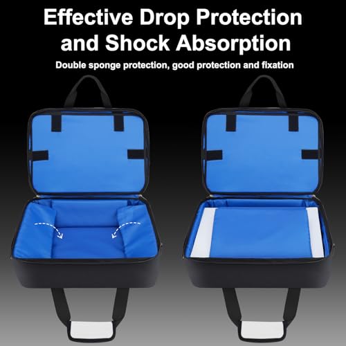 GDNasist Carrying Case Compatible with PS5/PS5 Pro/PS5 Slim, White | Travel Thickened Protective Bag Compatible with Playstation 5 Console, Headset, PS5 Controller, Game Discs and Accessories - color: White