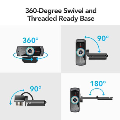 Angetube PC 1080P Webcam with Mic, USB Camera for Video Calling & Recording | for Video Conference Online Teaching Business Meeting, Compatible with Computer Desktop Laptop MacBook, for Windows Mac Linux