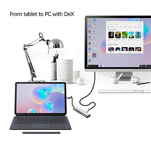 USB C to HDMI Adapter for Samsung DeX,DeX Station for Galaxy S25/S24/S23/S22/Note20/10/Tab S9/S8/S7,DeX hub with HDMI 4K,USB3.0,PD 60W,SD/TF Card Slot,Steam Deck,Nintendo Switch. - color: Gray 5IN1 SD/TF