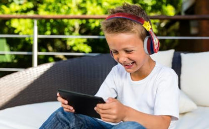 Super Mario Wireless Bluetooth Portable Kids Headphones with Microphone, Volume Reduced to Protect Hearing Rechargeable Battery, Adjustable Kids Headband for School Home or Travel - color: Super Mario