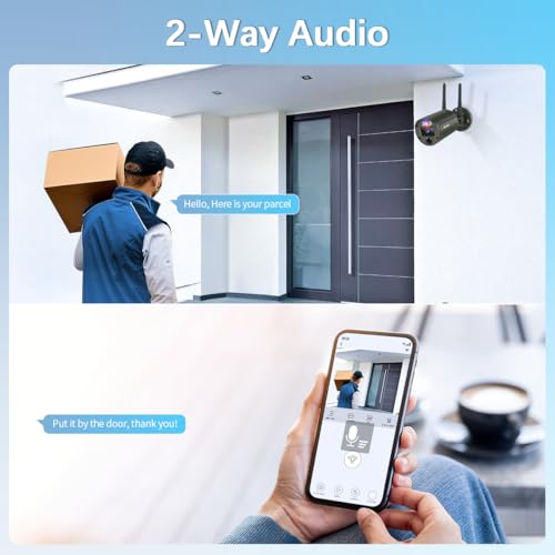 Outdoor Wireless Security Camera System, WiFi Home Video Security Systems | 90 Days Storage, No Monthly Fee, 130° Wide View, 2-Way Audio, 90ft Night Vision, Motion Detection - size: 8-Cams 6TB HDD