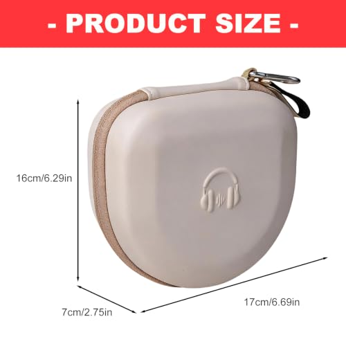 Hard Shell Travel Case for 3/4 / 5 Over Ear Headphones Soft Lining Storage - color: brown
