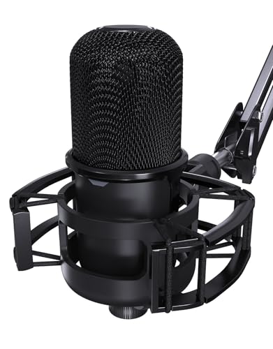 Custom Built for SoloCast Shock Mount with Screw Adapter, Anti-Vibration | Upgrade Elastic Suspension & Holder Clip, for HyperX SoloCast, Mic Stand, Podcast, Streaming, Improves Sound & Recording. - size: HyperX SoloCast Shock Mount