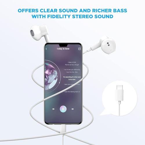 Pcwfbzf 2 Packs USB C Headphones Earbuds Wired for iPhone17/16/15, iPad Pro | Built-in Mic, Noise Cancelling, Volume Control, Ultra Clear Call, Support for iPhone 17/16/15 Series, Android, Galaxy, Pixel - size: 2 Pack