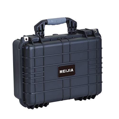 MEIJIA All Weather IP67 Waterproof Hard Camera Case,Hard Protective Case,Hard Case with Customizable Foam,Fit Use of Drones,Camera,Equipments,Pistols(Black,15.98x12.99x6.85inches) - color: Black, size: 15.98x12.99x6.85inches