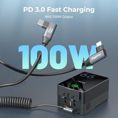 SMALLRIG USB-C to USB-C Coiled Cable (Angled to Angled) - 4793 | 90° Angled-to-Angled Design, 20Gbps High-Speed Data Transfer, Supports PD 100W Fast Charging for iPhone/Laptops/Cameras etc. - size: 1.15FT-3.28FT, style: Angled to Angled Coiled