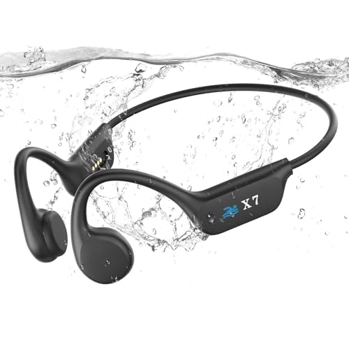SAMVEK Swimming Headphones, IP68 Waterproof Bone Conduction Headphone