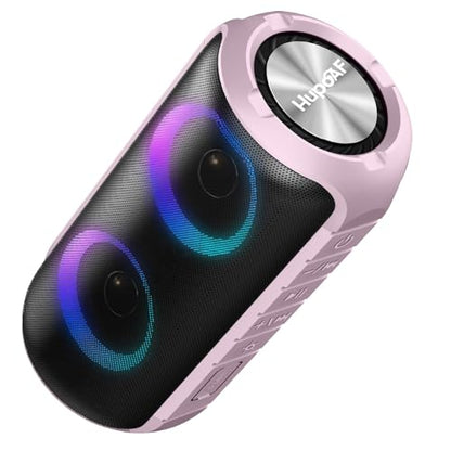 Hupoaf Bluetooth Speaker, 2025 New Portable Wireless Speaker with 6D Loud Sound, IPX7 Waterproof, HD Call, RGB Lights, 12H Playtime for Home/Party/Outdoor/Beach, Electronic Gadgets, Birthday Gift - color: Rose Gold