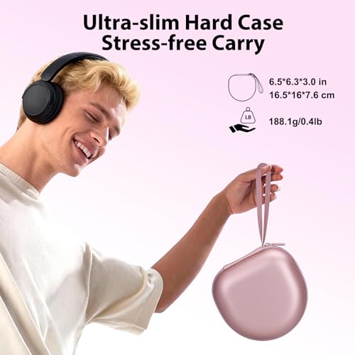 Headphone Case Compatible with JBL/Beats/BERIBES/Jlab/Picun/TOZO/KVIDIO/Soundcore Anker/Skullcandy Noise Cancelling Over-Ear Headphones, Pearl Pink - color: Pearl Pink