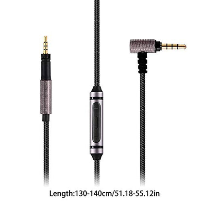 Replacement Audio Cable line 1.5m for Sennheiser Momentum 2 1.0 2.0 3.0 HD 4.40 BT HD4.50 HD4.30i hd 400s 3.5 to 2.5mm Headphones Cable Wire with Mic Control for iPhone iOS Android