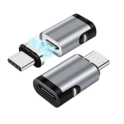 Magnetic USB C Adapter 2 Pack 24 Pin Mini Magnetic USB C Adapter Connector Straight 100W PD Fast Charge 20Gbs Data Transfer USB3.1 - color: magnetic usb c adaptr 2pack