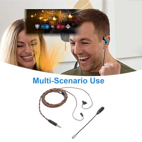 FOSA MMCX Cable for SE215 SE315 SE425, 3.5mm Replacement Cable with Detachable Microphone, Braided OFC for MMCX Earphones