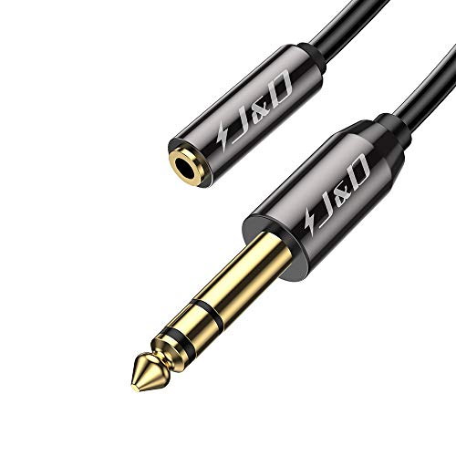 J&D 6.35mm (1/4 inch) to 3.5mm (1/8 inch) Headphone Jack Adapter 9 Feet, Gold Plated 3.5mm Female TRS to 6.35mm Male TRS Stereo Audio Cable for Guitar Amp, Amplifiers, Headphones Extension Cable - size: 9 Feet