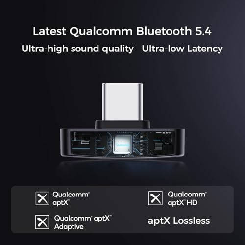 Questyle QCC Dongle Pro [MFi Certified] USB-C Bluetooth 5.4 Audio Adapter | Low Latency Bluetooth Dongle with LDAC,aptX Lossless&aptX-Adaptive,Wireless Lossless Transmitter for PC/Headphones/for PS5