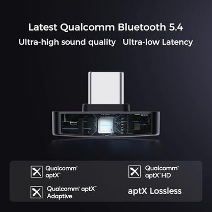 Questyle QCC Dongle Pro [MFi Certified] USB-C Bluetooth 5.4 Audio Adapter | Low Latency Bluetooth Dongle with LDAC,aptX Lossless&aptX-Adaptive,Wireless Lossless Transmitter for PC/Headphones/for PS5