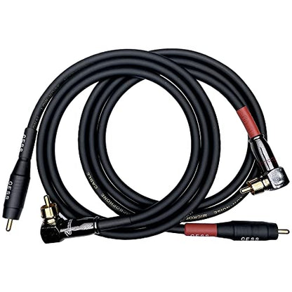 CNCESS CESS-167-3f RCA Right Angle to Straight Type Male to Male Preamp Jumpers Patch Cable, 2 Pack (3 Feet) - size: 3 Feet
