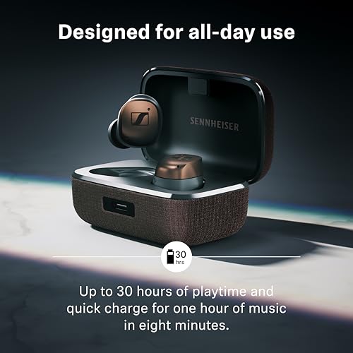 Sennheiser MOMENTUM True Wireless 4 Smart Earbuds, Bluetooth 5.4, Crystal-Clear Sound, Noise Cancelling Earbuds, Comfortable Design, 30-Hour Battery, Adaptive ANC, LE Audio, Auracast – Black - color: Black
