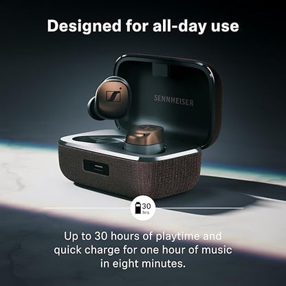 Sennheiser MOMENTUM True Wireless 4 Smart Earbuds, Bluetooth 5.4, Crystal-Clear Sound, Noise Cancelling Earbuds, Comfortable Design, 30-Hour Battery, Adaptive ANC, LE Audio, Auracast – White - color: White