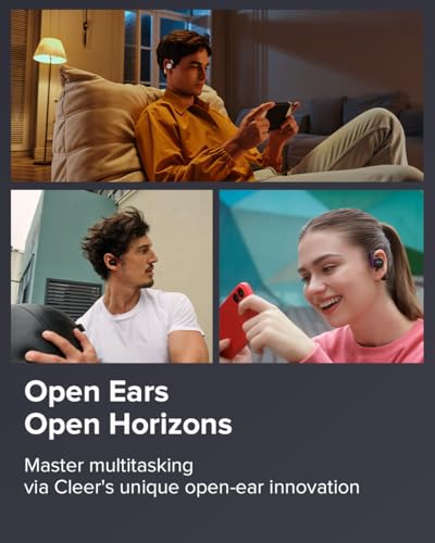 Cleer ARC II Gaming Earbuds - True Wireless Open Ear Headphones, Ultra-Low Latency, Snapdragon Sound, Bluetooth 5.3, USB-C Dongle, 35Hr Battery, Compatible with PS4, PS5, PC, Switch, Black