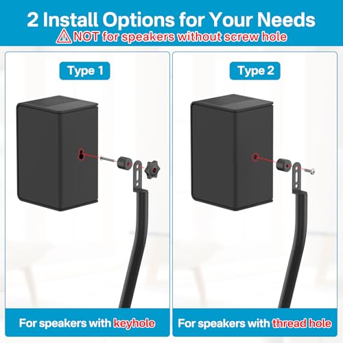 Speaker Stands Pair for Samsung HW-Q990F/Q990H/Q990C/Q990D Rear Speaker Stand with Wall Mount - Height Adjustable Speaker Floor Stands for Q Series Samsung Speaker Stands Pair with Keyhole&Thread Hole