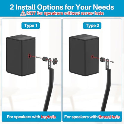 Speaker Stands Pair for Samsung HW-Q990F/Q990H/Q990C/Q990D Rear Speaker Stand with Wall Mount - Height Adjustable Speaker Floor Stands for Q Series Samsung Speaker Stands Pair with Keyhole&Thread Hole