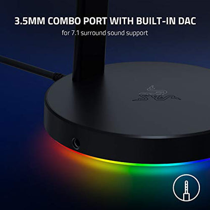 Razer Kraken Ultimate RGB USB Gaming Headset + Base Station V2 Chroma Bundle: Classic Black - style: Ultimate Edition