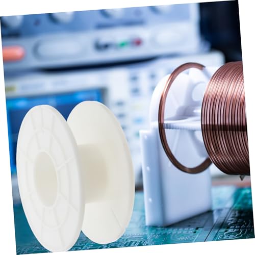 3 Piece White Plastic Wire Reel for Audio Cord Storage | Sturdy round Replacement Cable Reel, Portable, Wear Resistant, Drop Resistant, Light in Weight