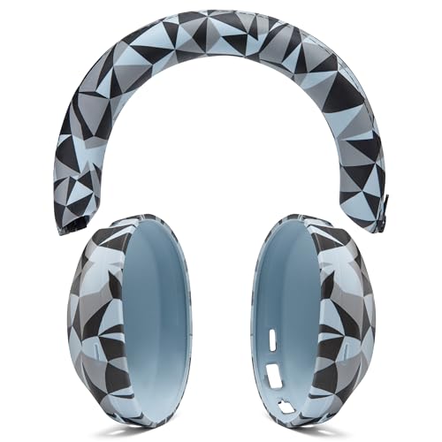 WC ShellZ XM5 - Exterior Shell & Headband Covers for Sony WH1000XM5 | Made by Wicked Cushions | Protective, Made with Premium Silicone | Geo Grey - color: Geo Grey