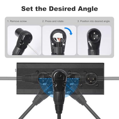 Adjustable 90 Degree XLR Male to Female Microphone Cable Right Angle XLR Cable for Mixing Console 1FT 2pcs