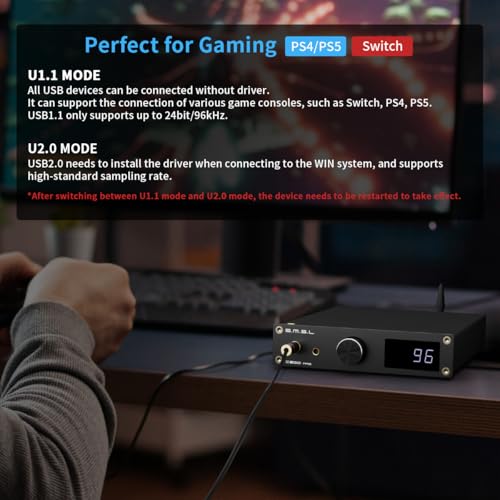 SMSL C200 PRO DAC Headphone Amplifier, ES9039Q2M XU-316 HiFi MQA DAC Amp, DSD512 32Bit/768kHz, Type C USB/Opt/Coax/Bluetooth to RCA/TRS/4.4mm/6.35mm Headphone Amps for Gaming PS5/Switch/PC