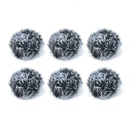 Wind Muff (Dead cat) for Lavalier Lapel Microphone, Outdoor Furry Windscreen, Windshield, Windjammer for Mini MIC, 6-Pack - color: Furry Cover, 6-Pack