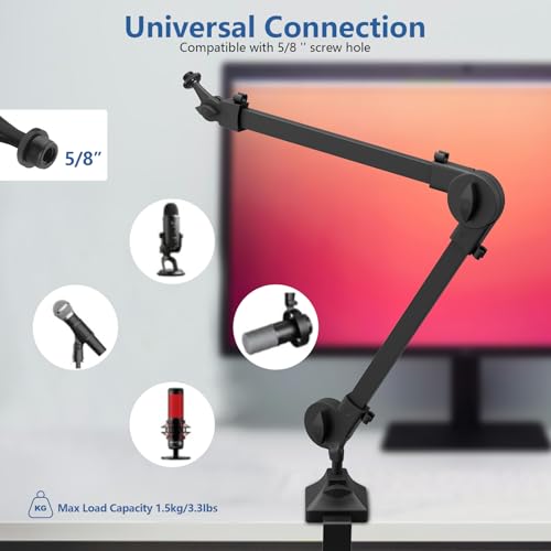BM10 Heavy Metal Microphone Boom Arm Stand for Podcast Recording