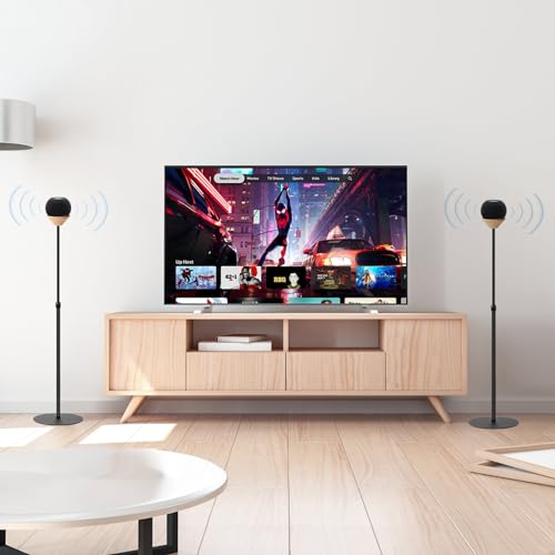2-Pack Floor Homepod Mini Stand,Height Adjustable 15.7 In-31.4 in Black | Wooden Tray Safety Stability and Anti Slip Bottom，Mini Speaker Accessories Are Suitable for Home Living Rooms, Bedrooms, Gyms - color: 2 Pack- black