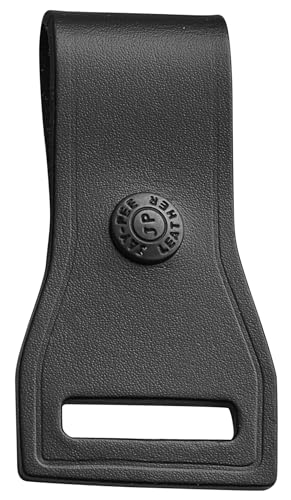 JAY-PEE Two-Way Radio Microphone Holder Epaulet Shoulder Leather Mic Clip | Slot for First Responder Uniforms. Black Snap. Cases. From JAY-PEE - color: black