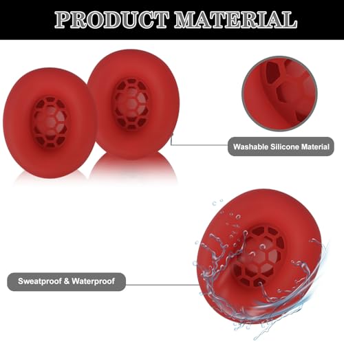 Aiivioll Studio Pro Silicone 2 in 1 Case Cover Set, Anti-Scratch Ear Pad Cover/Zipper Headband Cover for Beats Studio Pro Headphone, Studio Pro Soft Silicone Protector Accessories(Red) - color: Red