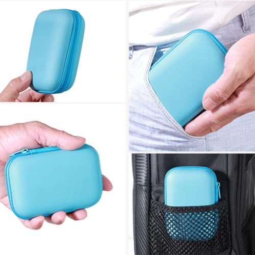 2 Pcs EVA Headphone Storage Case with Smooth Zipper and Mesh Pockets