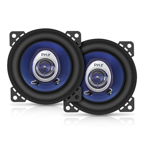 Pyle 4" Car Sound Speaker (Pair) - Upgraded Blue Poly Injection Cone 2-Way 180 Watt Peak w/ Non-fatiguing Butyl Rubber Surround 110 - 20Khz Frequency Response 4 Ohm & 3/4" ASV Voice Coil - PL42BL - size: 4 Inch