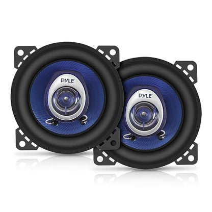 Pyle 4" Car Sound Speaker (Pair) - Upgraded Blue Poly Injection Cone 2-Way 180 Watt Peak w/ Non-fatiguing Butyl Rubber Surround 110 - 20Khz Frequency Response 4 Ohm & 3/4" ASV Voice Coil - PL42BL - size: 4 Inch