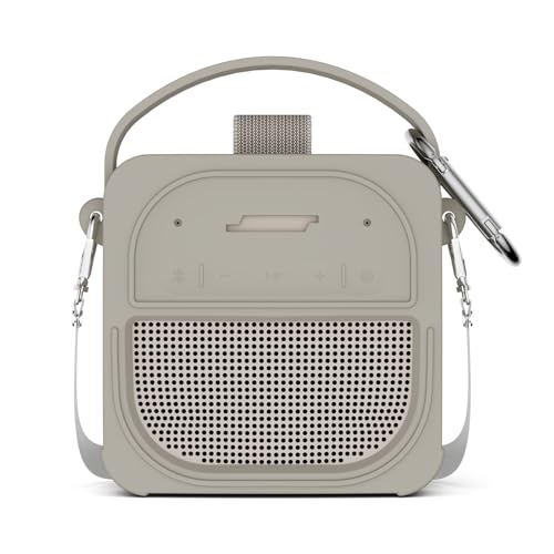 for Bose SoundLink Micro Speaker (2nd Gen) Case with Lanyard&Carabiner,Anti-Scratch Portable Silicone Protective Cover Compatible with Bose SoundLink Micro Portable Bluetooth Speaker (2nd Gen) (Gray) - color: Gray