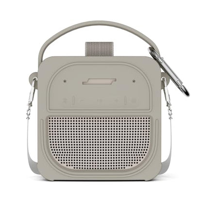 for Bose SoundLink Micro Speaker (2nd Gen) Case with Lanyard&Carabiner,Anti-Scratch Portable Silicone Protective Cover Compatible with Bose SoundLink Micro Portable Bluetooth Speaker (2nd Gen) (Gray) - color: Gray