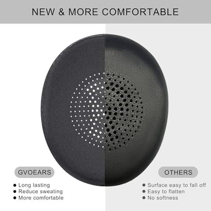 Ear Pads Replacement for Jabra Elite 45h Evolve2 65 40 Cooling Gel Cushions | for Evolve2 65 40 MS UC USB Wireless On-Ear Headphones with Thick Foam (Black) - color: Black Cooling