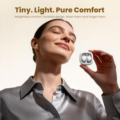 Invisible Mini Sleep Earbuds Ear Buds for Side Sleepers Sleeping, Small Ears Canals Women Wireless Bluetooth Low Profile Smallest Disgused Tiny Micro Discreet Hidden Earbuds Headphones for Work - color: Skin