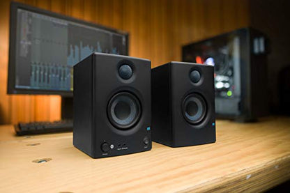 PreSonus Eris E3.5 BT Bluetooth Studio Monitor Pair Bundle with Isolation Pads, XLR Cables, TRS Cables, and Austin Bazaar Polishing Cloth - size: Bundle w/ Isolation Pads, style: E3.5 BT