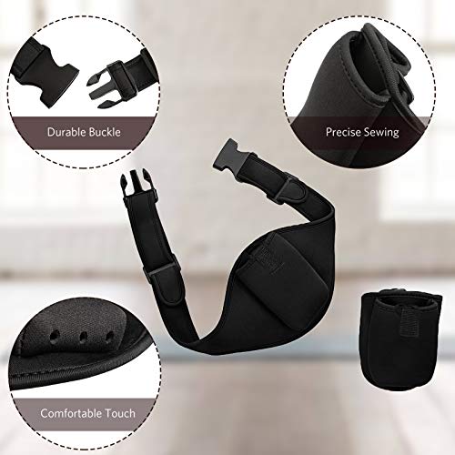 Weewooday 1 Pack Mic Belt Holder for Fitness,Black | Adjustable Microphone Carrier Pouch Securely Waistband Bag Case Protects for Fitness Instructor Theatre Speaker and More