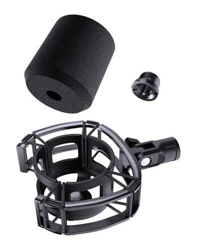 Custom Built for SoloCast Shock Mount with Screw Adapter, Anti-Vibration | Upgrade Elastic Suspension & Holder Clip, for HyperX SoloCast, Mic Stand, Podcast, Streaming, Improves Sound & Recording. - size: HyperX SoloCast Shock Mount
