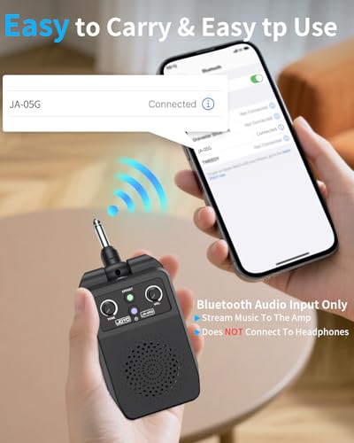 JOYO Mini Amp 5W Portable Plug in Practice Electric Amp Bluetooth Rechargeable Combo Guitar Amplifier Built-in 4 Effects Clean, Overdrive, Distortion, Reverb (JA-05G)