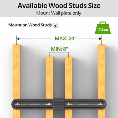 USX MOUNT Universal Soundbar Mount, Sound Bar TV Bracket for Soundbar with Speaker, Fits 2 Installation Options, Removable No-Slip Base Holder Extends 3.46”-6.06” - size: Soundbar Mount up to 13 lbs