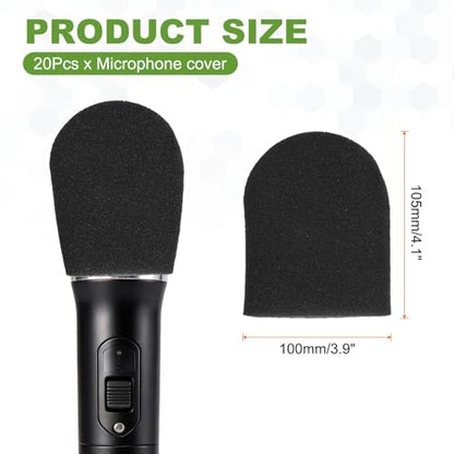 MECCANIXITY 240 Pcs Disposable Microphone Cover Mic Cover (Black) - color: Black